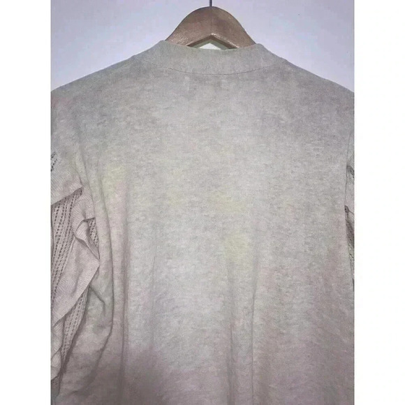 Rachel Parcell Ruffle Pointelle Short Sleeve Cardigan Sweater Size M - Picture 6 of 11